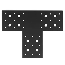 4 PCS Black Flat Tee Mending Plate, Fit for 4 x 4 Post, T Repair Tie Plate, S...