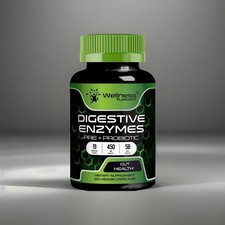 Digestive Enzymes Probiotics Prebiotics 450mg Gut Health Bloating Relief 120 Ct