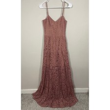 Dress The Population Full Length Lace Event Dress Rosy Pink Size Small