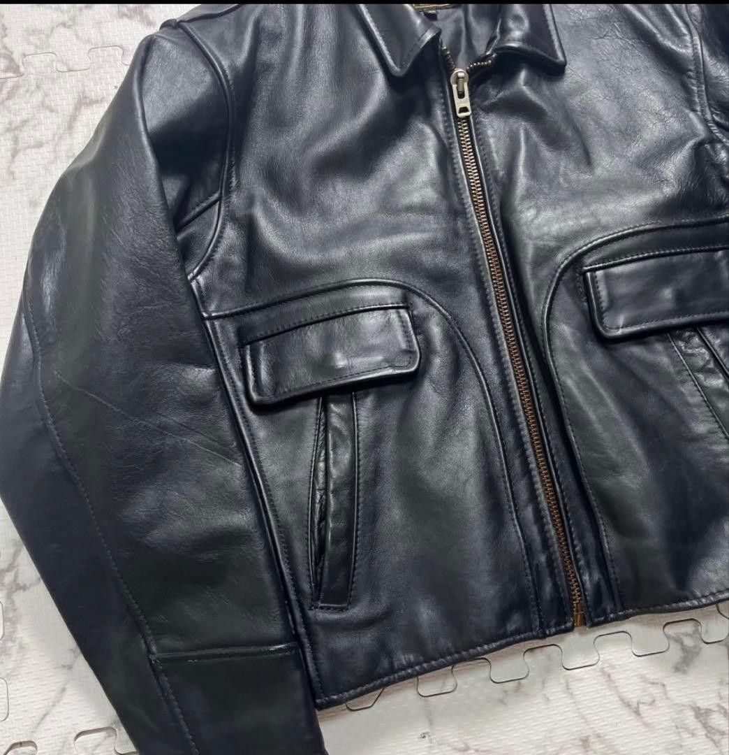 VANSON Leather Trucker Jacket Collared Short L - image 6