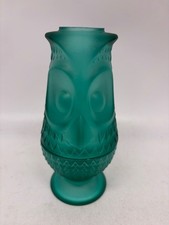 Mosser Teal Frosted Glass Owl Fairy Lamp