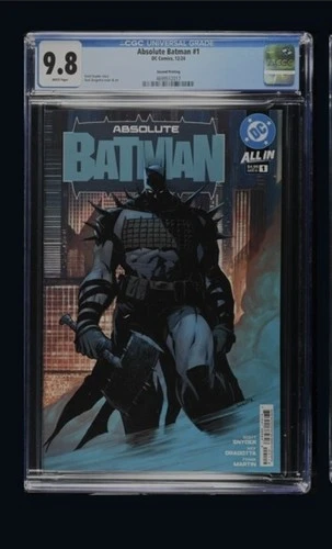 🔥 Absolute Batman #1 CGC 9.8 Graded 2nd Print Nick Dragotta Cover 🔥