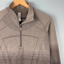 Ivivva Girls 14 Gray Ombre 1/4 Quarter Zip Performance Pullover Top Mock Neck
