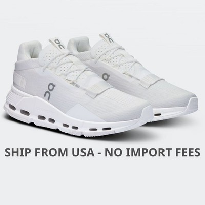 Authentic On. Cloudnova 2 Women's All White Running Shoes New with BOX