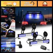 Blue White Led Emergency Strobe Lights Bar For Vehicles - 23 Flash Patterns 2pc