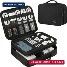 MATEIN Electronics Organizer Travel Case, Water Resistant Cable Organizer Bag fo