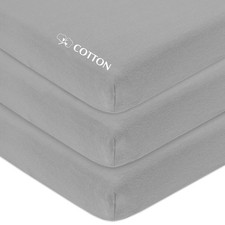 American Baby Company 3 Pack 100 Natural Cotton Fitted Mini Crib Sheets 38" x 2