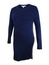 MICHAEL Michael Kors Women's Grommet & Stud Dress (L, True Navy)
