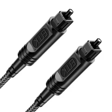 Digital Optical Audio Cable [6 Feet/2M] - Slim Nylon Braided Toslink Fiber Optic