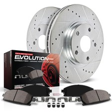 Power Stop K6601 Front Z23 Carbon Fiber Brake Pads With Drilled & Slotted Bra...
