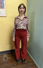 Vintage 70s Rust Corduroy Flare Pants 30x31  