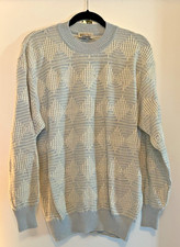 NWT Vintage Gucci Light Blue White Cotton Knit Sweater Size 50