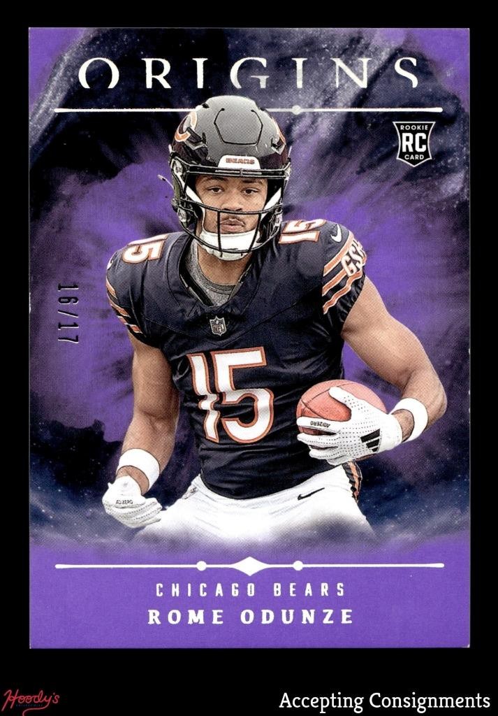 2024 Panini Origins Purple #105 Rome Odunze RC Rookie 16/17 BEARS