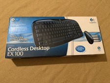 Logitech Cordless Desktop EX100 Compact Keyboard And Mouse Set Black