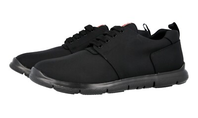 PRADA Lightweight Nylon LINEA ROSSA Sneaker - 4E3055 - Black - NEW - 10.5 44.5