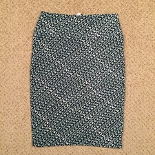 LuLaRoe Cassie Skirt Small Blue Geometric Knee Length Unlined Pull On