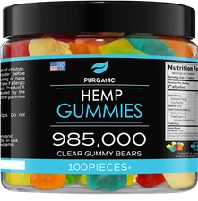 Natural Gummies for Stress Relief - Great for Pain, Insomnia & Anxiety  -100ct