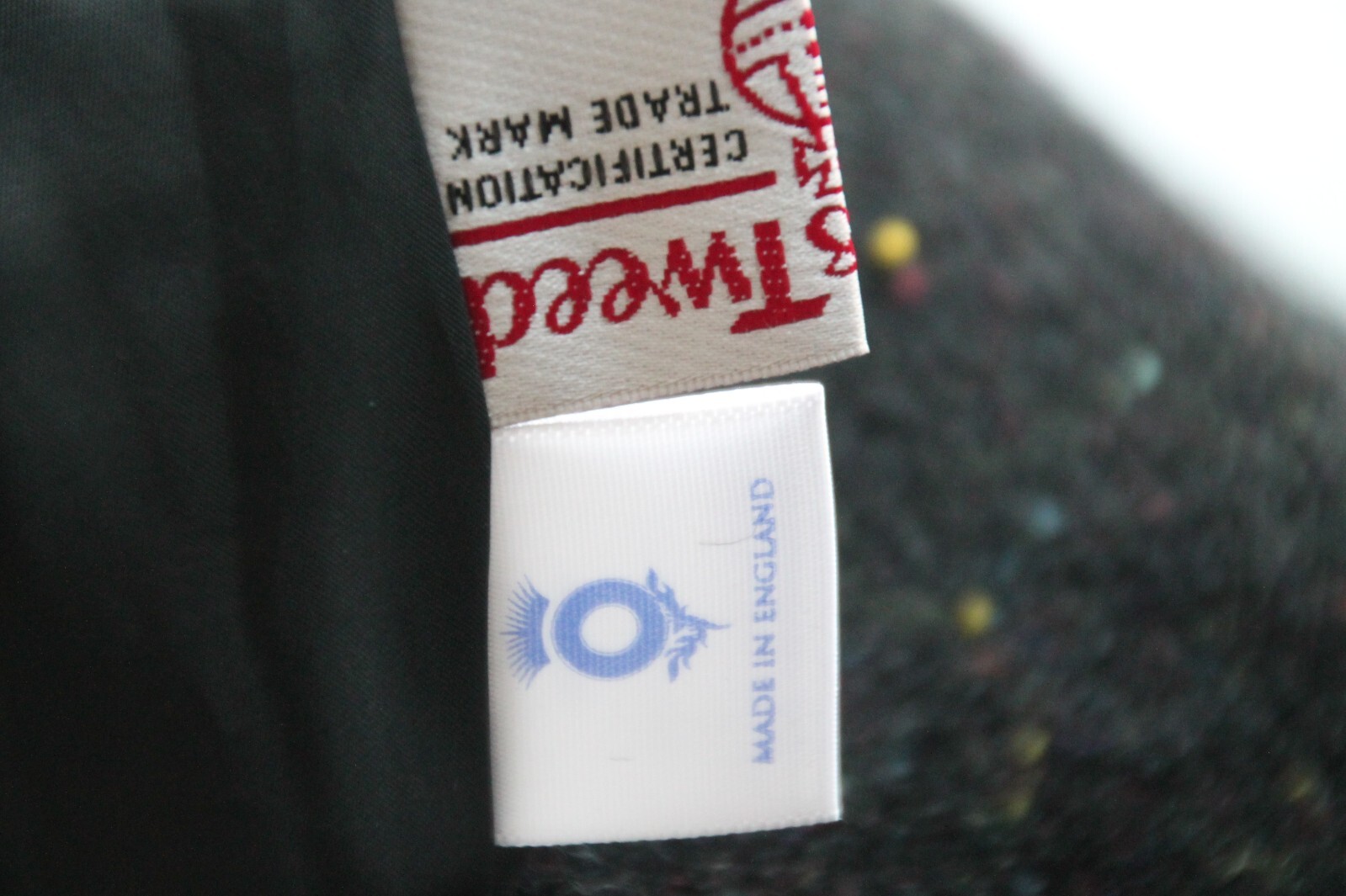 BRORA Black Fleck Harris Tweed 100 Virgin Wool Lined Skirt Pocket UK 8