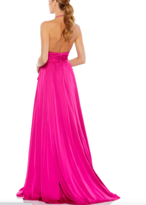 ののの MAC DUGGAL 26531 CHARMEUSE HALTER STRAP SOFT TIE WAIST MAGENTA