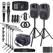 Gemini DJ ES-210MX-BLU Portable PA System with Stands  Microphones