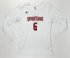 Russell Spartans Soccer Jersey Women's Large White Long Sleeve Volleyball VF7S02