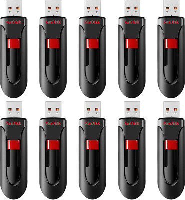 Lot 10x SanDisk Cruzer Glide 16GB USB flash thumb drive SDCZ60-016G Pen Drive