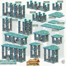 Piattaforme modulari stampate in 3D Cast n Play Elven City Set Terrain Essentials Vol
