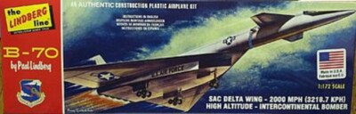 Lindberg B70 Bomber Aircraft (Re-Issue) - Plastic Model Airplane Kit - 1/180