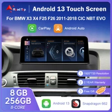 Wireless Android13 Carplay Multimedia Touch Screen For BMW X3 X4 F25 F26 2011-18