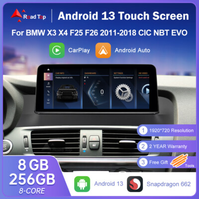Wireless Android13 Carplay Multimedia Touch Screen For BMW X3 X4 F25 F26 2011-18