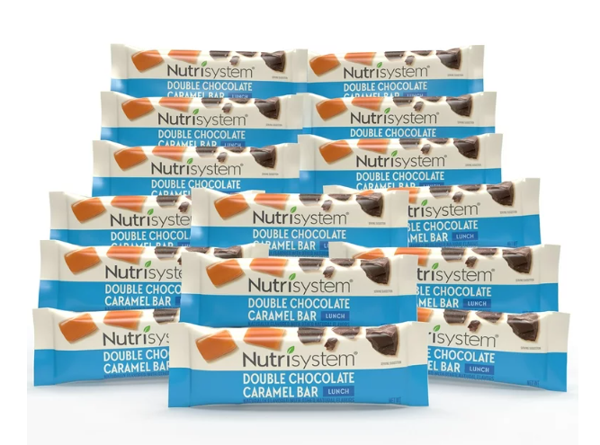 Nutrisystem Double Chocolate Caramel Bars - 5 Pack | Healthy Diet Snack Bars | Weight Management Nutrition
