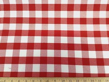 Discount Fabric Upholstery Drapery Twill Red and White Check DR19