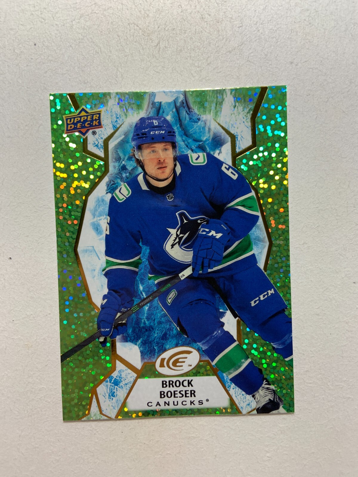 2021-22 Upper Deck Ice Brock Boeser #12 GREEN