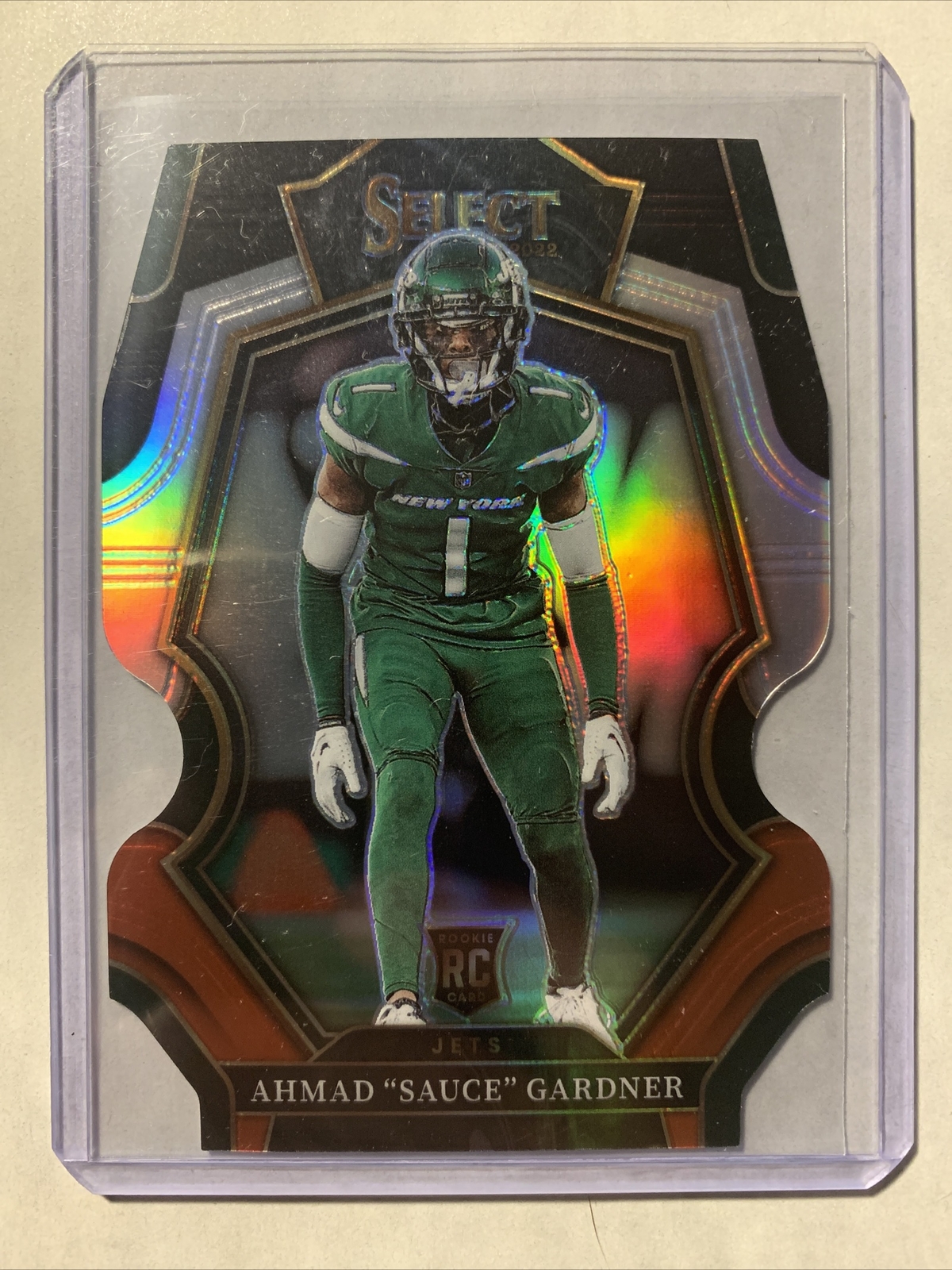2022 Select Ahmad "Sauce" Gardner Silver Prizm Premier Level Die-Cut RC #177