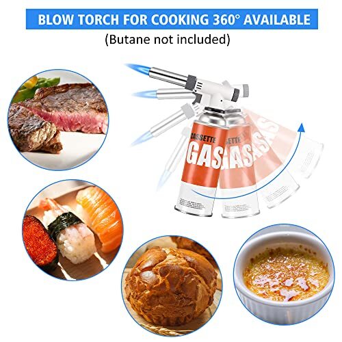 Butane Torch Kitchen Blow Lighter 360 Degree Reverse Professional Chef Culinary 