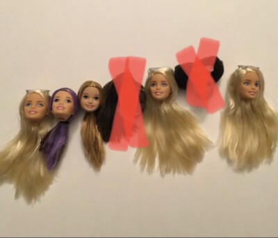 Lot Of Blonde Barbie Heads Skipper two tone color hair For