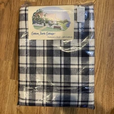 Cotton Park Cottage Cotton 60 X 104 Black and White Gingham Oblong Vintage