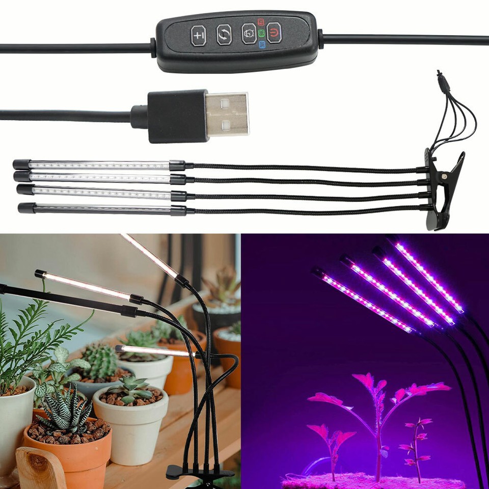 4 Heads LED Grow Light Plant Growing Lamp Light for Indoor Plants Full