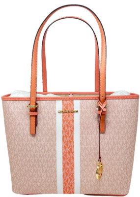 Michael Kors Jet Set Travel Medium Carryall Tote Sherbert Peach NWT MSRP: $448