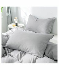 Free delivery Egyptian Cotton Pillow-Case 800TC US All Size Silver Solid NEW
