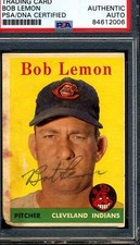 Bob Lemon PSA DNA Coa Signed 1958 Topps Autograph