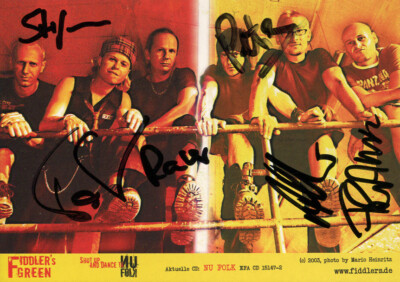 FIDDLER'S GREEN - Autogramm orig. - komplette Band (6 Sign.!) von 2004 - RAR!