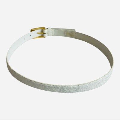 Karen Scott Women’s White Croco Pattern Leather Belt Gold Buckle Medium Karen Scott Women main image 3
