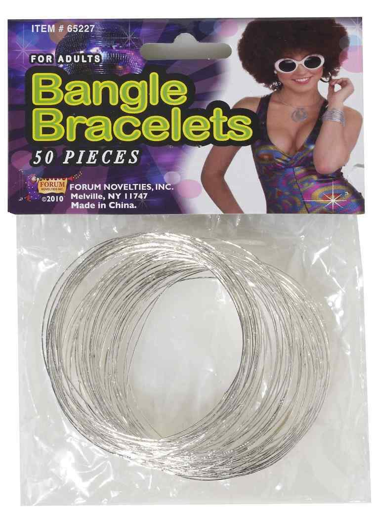 Bangle Bracelets Gold Silver Disco Gypsy Fancy Dress Halloween Costume Accessory-image