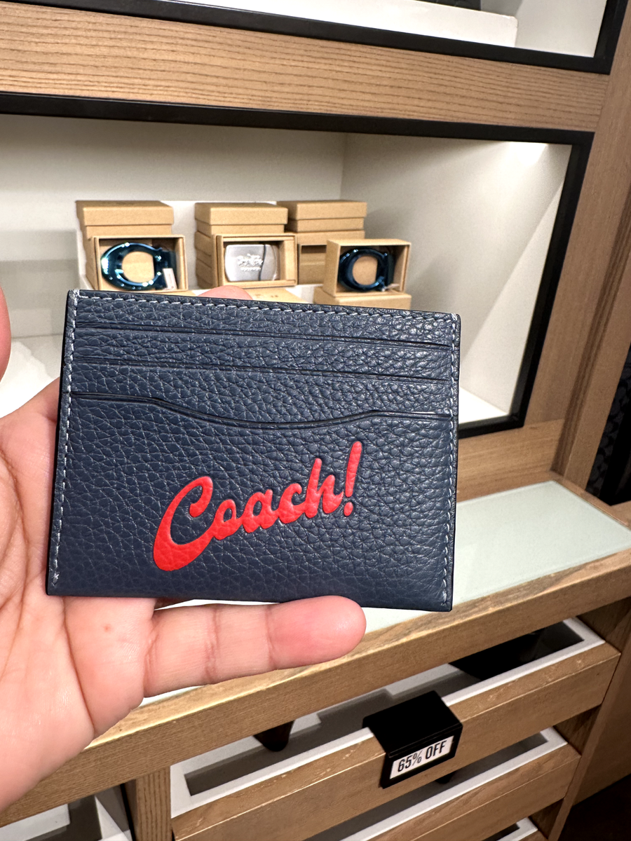 COACH CU174 Slim Id Card Case Coach Graphic Refined Pebble Leather