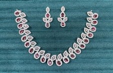 Indian Traditional AD CZ Silver Plated Bridal Choker Earring Set For Wedding