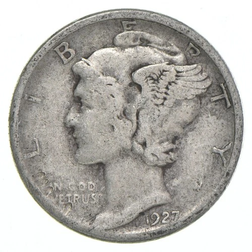 VG+ 1927-D Mercury 90% Silver Dime *3919