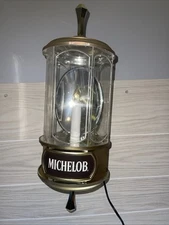 1983 MICHELOB BEER CRYSTAL LAMP STREET LAMP GOLD PLASTIC WALL MOUNT