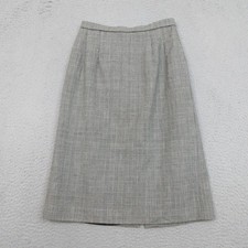 Vintage Pendleton Skirt Womens Petite 4 Gray Plaid Wool Pencil Lined Made USA