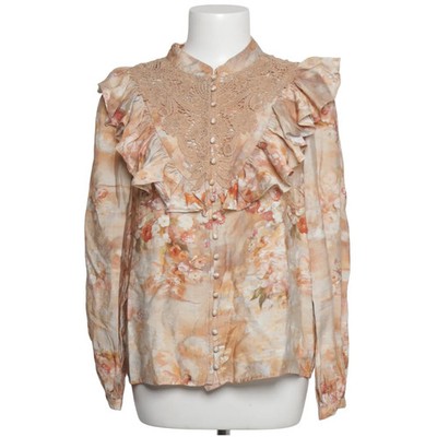 Anewsta, Bluse, Größe: 38, Beige/Mehrfarbig, Polyester, Blumen, Damen #xfm